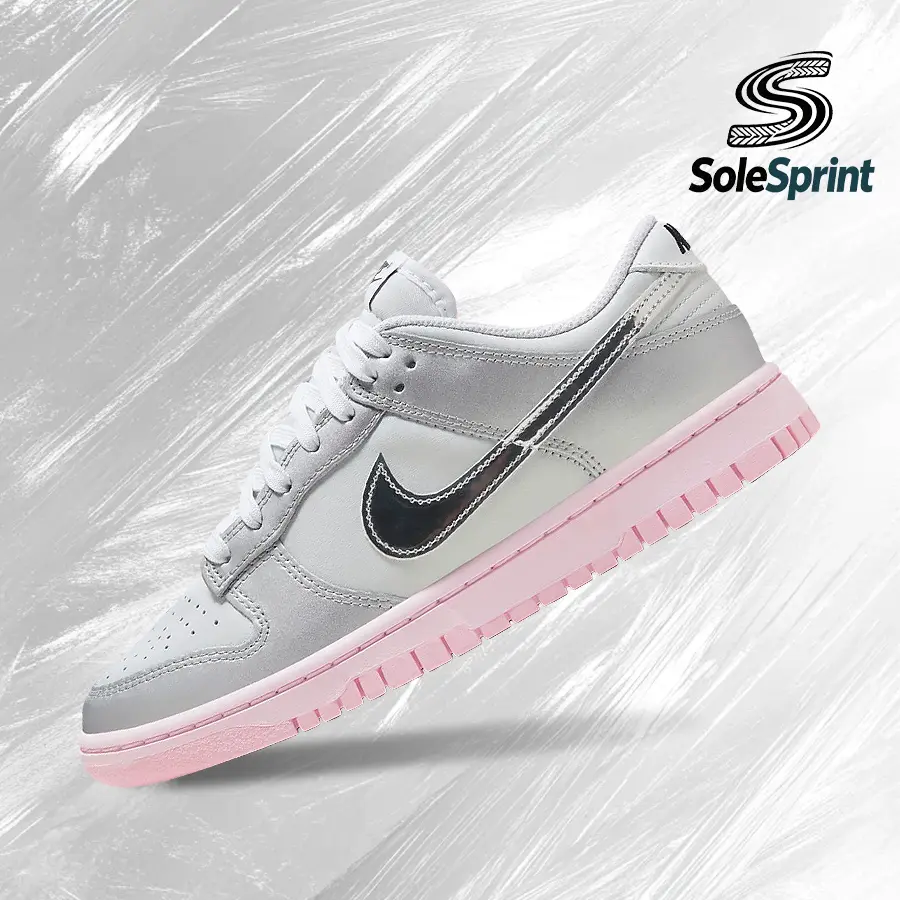 Nike Dunk Low LX Metallic Silver Pink Foam (Women's) – Women's Lifestyle Sneakers – Shoes For Woman-Vintage-Spring & Summer-Inspired Running Shoes, Shock-Absorbing Comfort, Gym To Streetwear Casual Wear-back to school– HM3698 006