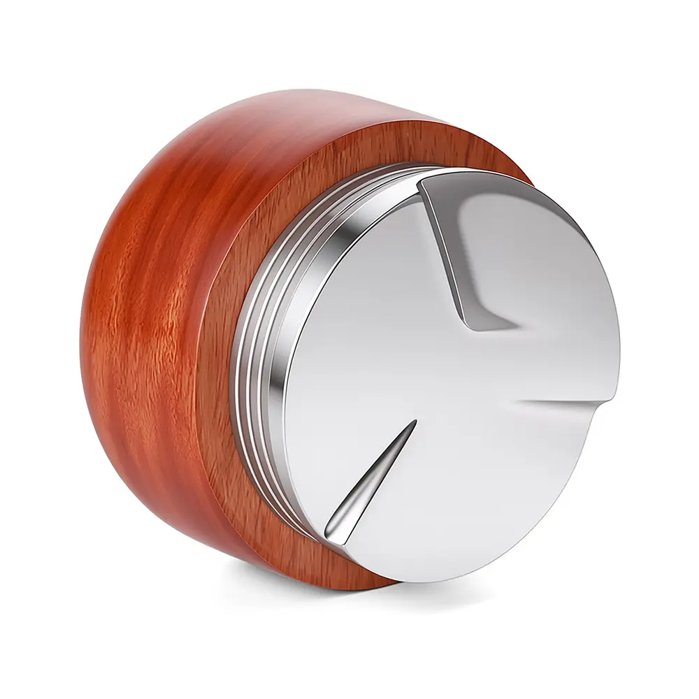 CASABREWS DT01 51mm Coffee Distributor, Adjustable Espresso Leveling Tool with Natural Wood Grip and Polished Metal Base for CM5418 Series and 3700 Essential