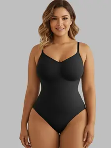 Sculpt Touch Seamless Sculpting Thong Bodysuit – Soft, Comfortable & Snatched Fit Shapewear for Curvy Women | Tummy Control, Adjustable Straps, Invisible Under Clothes Fabric Womenswear High Waisted Compression Basic
