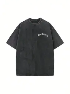 Vintage Washed Loose Fit T-Shirt, Retro City Print Short Sleeve, Y2K Street Style, California Aesthetic Casual Top, Unisex Personalized Tee