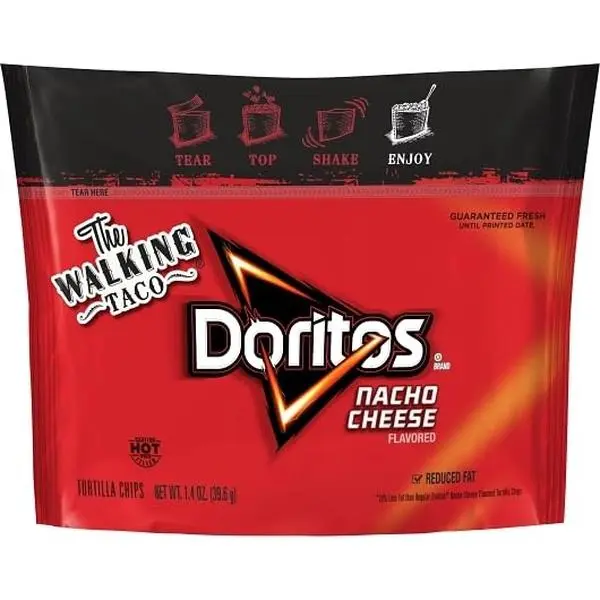 44Pcs (Pack of 1) Doritos Walking Taco Crispy Snack, Nacho Reduced Fat Tortilla Chips, 1.4 oz