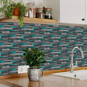 10/20/30/40 Pieces Vintage Stone Pattern Self-Adhesive Tiles, Waterproof Wall Stickers for Kitchen and Bathroom, 3.94*7.87inch