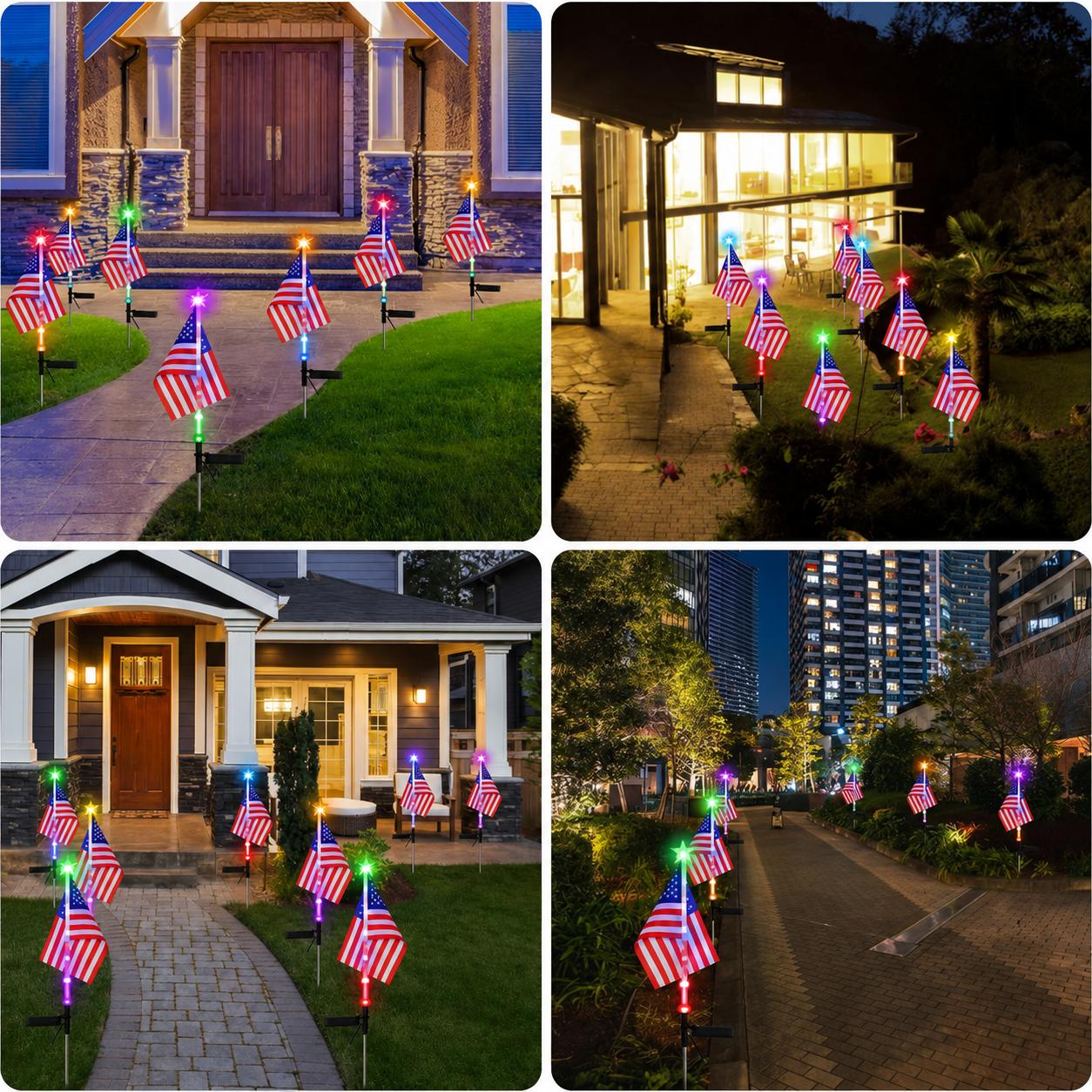 4Pcs American Flag Lights,Solar LED Lights,Solar LED String Lights,Waterproof Led Patriotic Flag Light of The United States for Yard,Garden Decoration,July 4th Independence Day,Labor Day, Festival,Holiday,Party Decoration,Christmas Decorations tiktokshops 4Pcs American Flag Lights,Solar LED Lights,Solar LED String Lights,Waterproof Led Patriotic Flag Light of The United States for Yard,Garden Decoration,July 4th Independence Day,Labor Day, Festival,Holiday,Party Decoration,Christmas Decorations tiktokshops