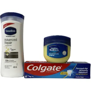 3 Piece Set Advanced Repair Lotion 400ml Healing Jelly 212g & Colgate Maximum Cavity Toothpaste 180gm for Skin Care & Dental Health