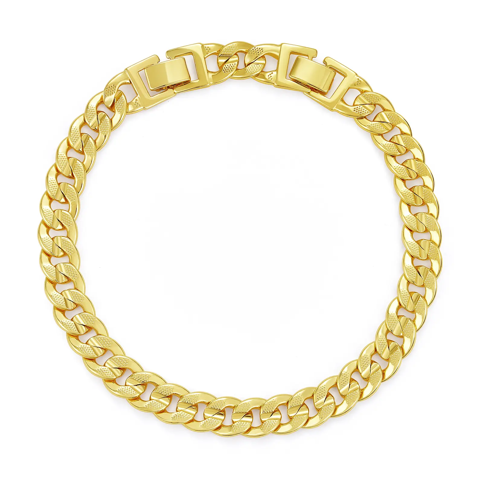KissYan Women's 14K Gold-Plated Textured Cuban Link Anklet - 0.4" Width, 9in/11in Adjustable, 9.5" Chain, Metal Coating, Water Resistant Gold Anklets for Casual Beach Wear, Accessories Adults Female Gifts,sohochic