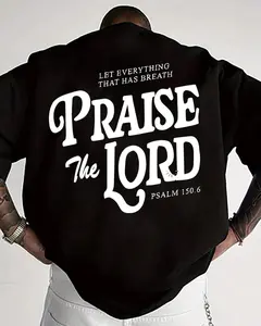 Unisex "Praise The Lord" Graphic T-Shirt Retro Vintage Psalm 150:6 Quote Design Oversized Soft Cotton Short Sleeve Crew Neck Top Christian Streetwear Tee For Faithful & Worship Lovers
