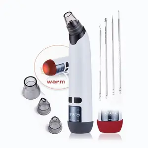 Powerful Electric Blackhead Remover with 3 Adjustable Suction Levels, Deep Cleansing Heating Function, Complete Pore Cleaning Kit with Pimple Needles, Facial Ideal Valentine's Gift