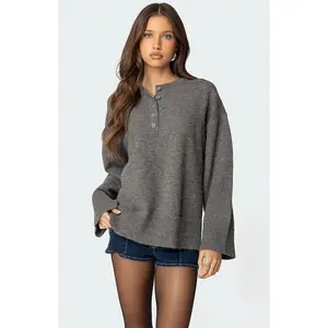 Edikted Women's Montana Oversized Button Sweater