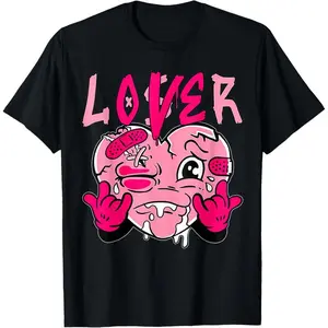 Pink Loser Lover Pink Drip Heart Matching Tee For Men Women T-Shirt Made In USA