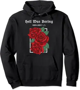 Egirl Clothing Vaporwave Goth Japan Retro Pullover Hoodie - Rosazamorap Shop 87B09BP1LGCY