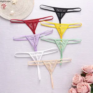 Women's Sheer Lace G-String Panties - 7-Pack Low-Rise T-Back Thongs, Sensual Lingerie, Intimate Gifts for Women
