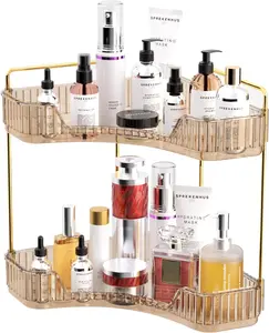 2/3-Tier Corner Bathroom Counter Organizer Classic Storage Shelf for Makeup Perfume and Toiletries Space-Saving Countertop Tray Fits Bathroom Dresser Kitchenstorage organization