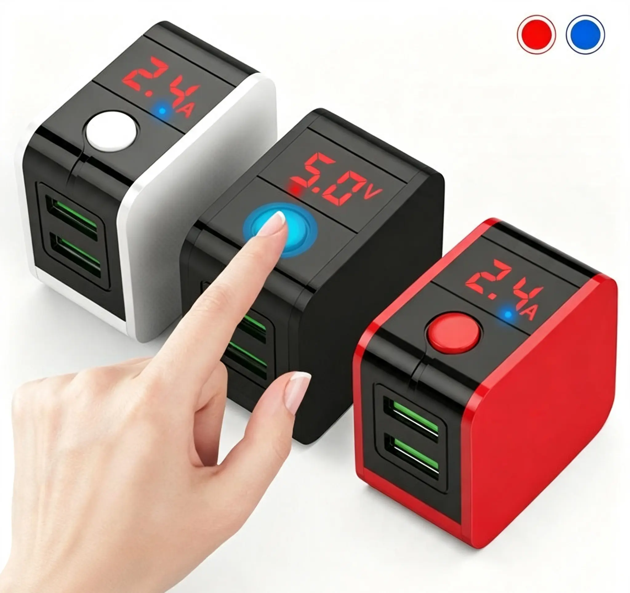USB Digital Display Intelligent Charger - Automatic Overcharge Protection, Auto Power-Off Function, Universal Compatibility for All Mobile Phone Brands