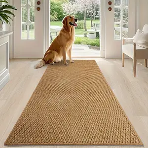 Simple Coconut Fiber Look Hard Texture Entrance Mat, Durable Scratch-Resistant Long Strip Threshold Pad, Pet-Friendly Summer Floor Mat, Indoor Floor Rug, Home Decor Rug