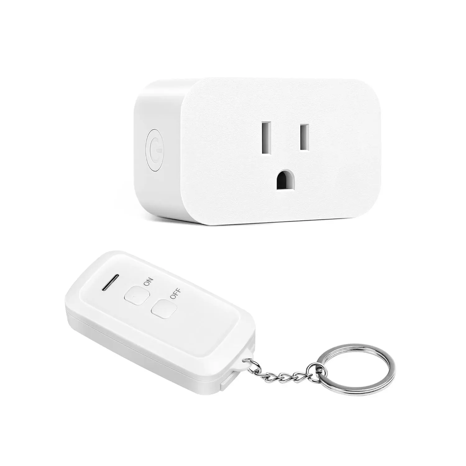 F-PSP02 Indoor Remote Control Outlet, Wireless Remote Light Switch, No Interference Remote Outlet Switch, No Wiring, 15A/1875W, 100ft RF Range, Compact Design, Programmable