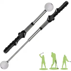 Right-Handed Retractable Golf Swing Trainer, Grip Training Tool for Warm-Up & Indoor Practice, Golf Accessory for Strength & Tempo Enhancement (Chipping, Hitting)