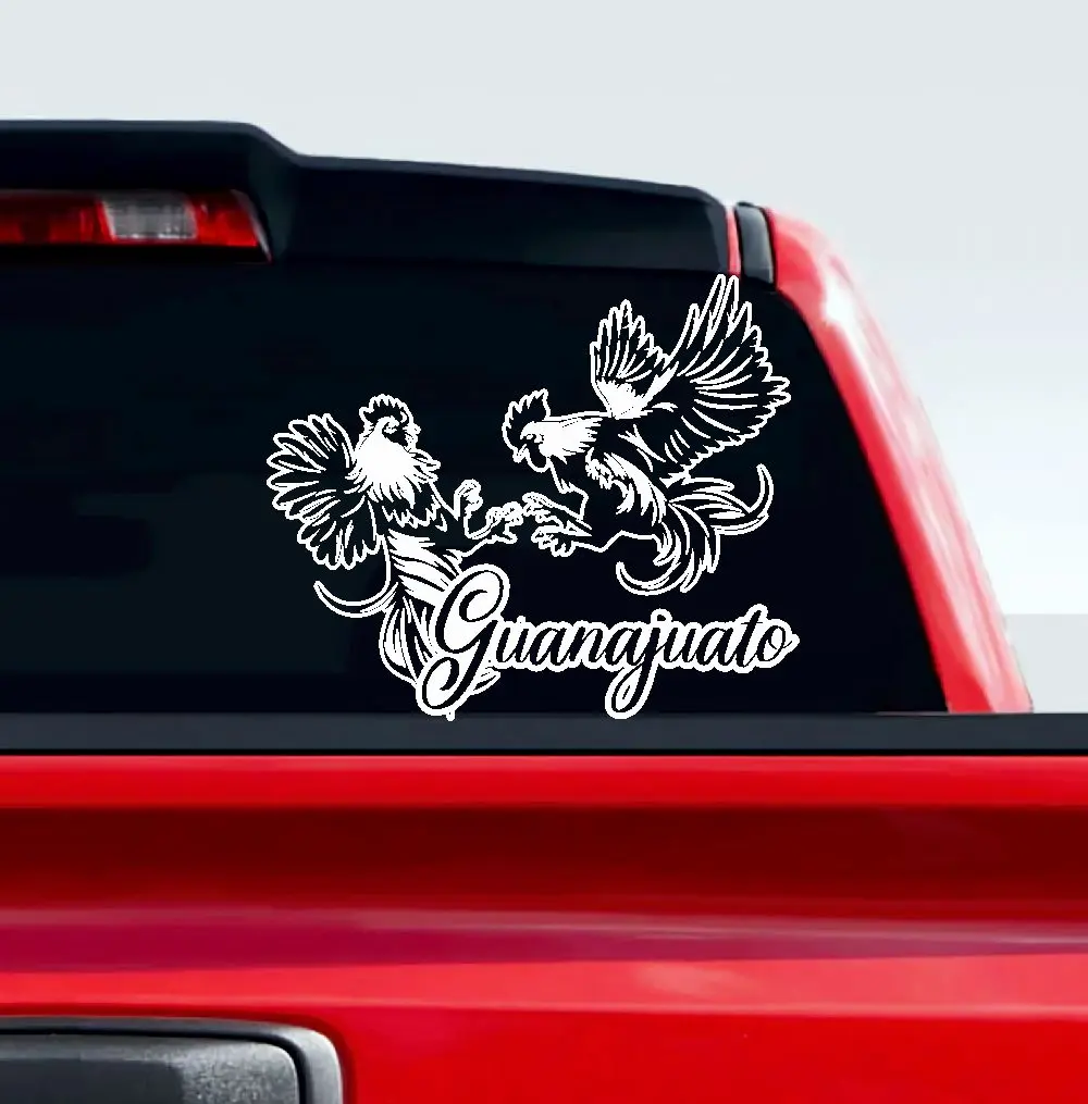 Sticker de Dos Gallos (24 Inch) Peleando con los Estados de México