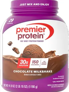 Premier Protein Powder, Chocolate Milkshake, 30g Protein, 1g Sugar, No Soy, Gluten Free, 41.9oz (29 Servings)