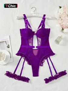 Loungewear set-Women's Sexy Lace Lingerie Bodysuit with Underwire Support, Backless Design, Adjustable Straps, Comfortable & Stylish for All Seasons