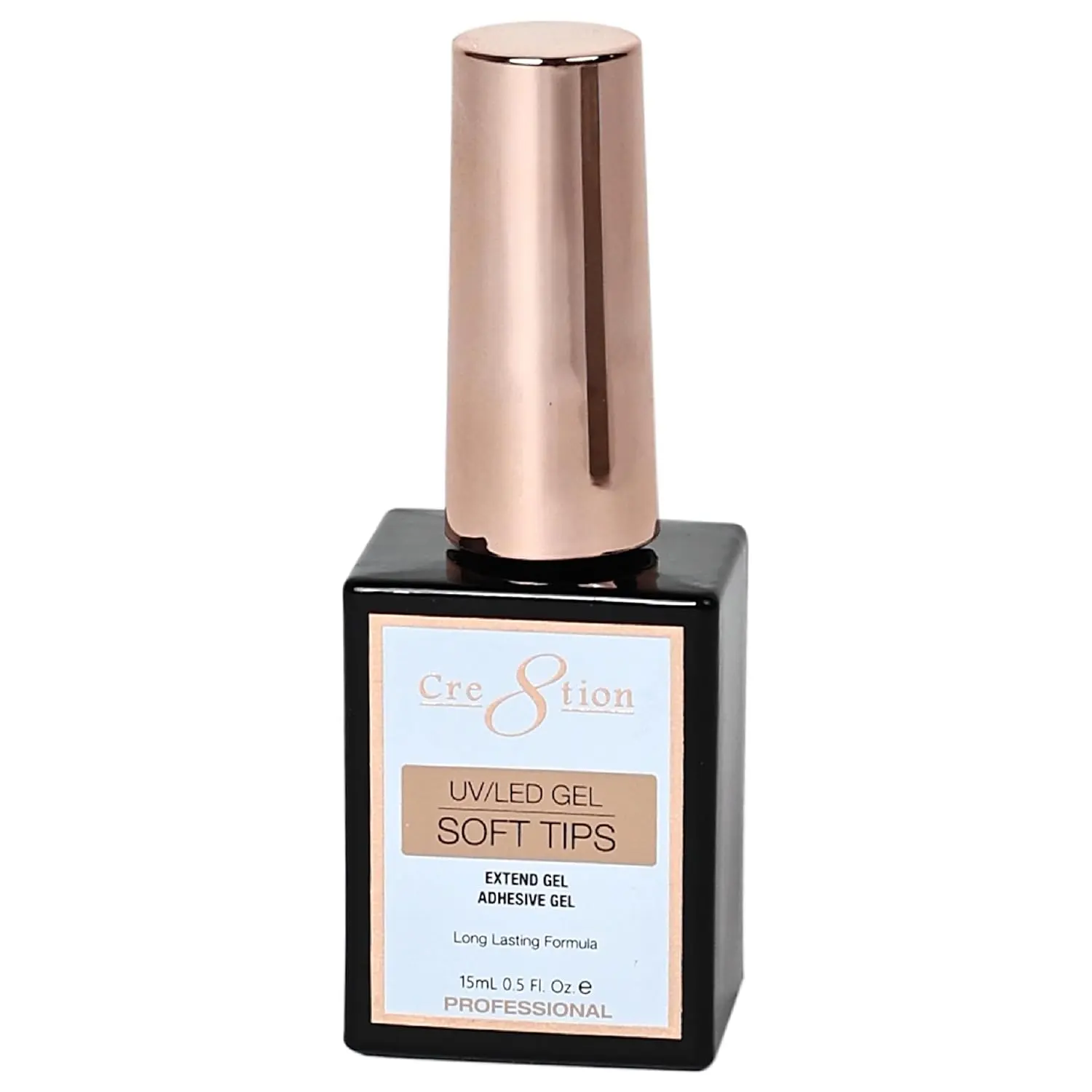 Cre8tion UVLED Soft Tips Extender, Professional Cosmetic Manicure Adhesive for Long-Lasting, Secure Hold Nail Extensions & Nail Art, 0.5 Fl Oz (15ml)