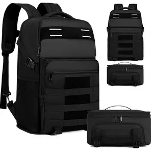 YH&GS Lunch Backpack Insulated Cooler with Removable Lunch Box for Men Women 15.6 Inch RFID Blocking Laptop Backpack Leakproof & Leakproof Design Black