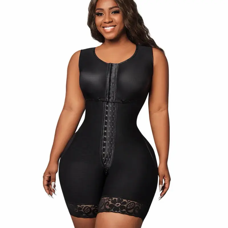 Women's Compression Elastic Shapewear Bodysuit, Luxury Queen BBL Faja with Double Tabbing for Small Waists & Wide Hips (Luxbbl-293), Soft Elegant Womenswear Underwear