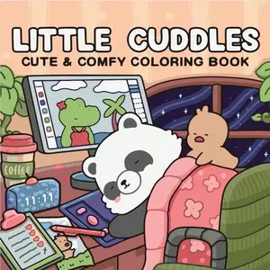 LITTLE CUDDLES Girl Cute Coloring Book, Doodle Books for All Ages, Calming Comfortable Activity, Back-To-School DIY Painting Supplies, Ideal Gift for Teens & Adults