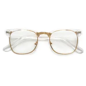Crystal Frame Stylish Half Frame Clear Eyewear