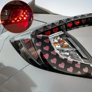 Heart Pattern Car Tail Light Sticker, Waterproof Vinyl Sticker, Car Light Decal, Car Decals, Suitable for Trucks, SUVs, Car Tail Lights, Motorcycles, Scooter Lights, Vehicle Exterior Decoration