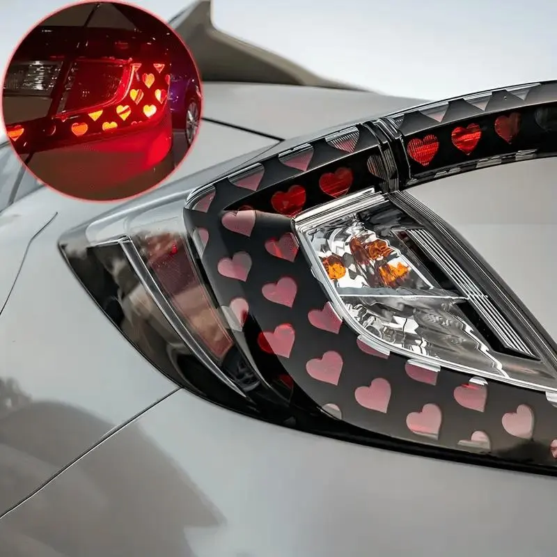 Heart Pattern Car Tail Light Sticker, Waterproof Vinyl Sticker, Car Light Decal, Car Decals, Decorative Decal, Sticker for Cars, Suitable for Trucks, SUVs, Car Tail Lights, Motorcycles, Scooter Lights, Vehicle Exterior Decoration, Automotive Decoration