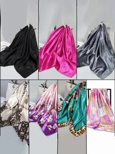 7-Pack 2-In-1 Handmade Hair Scarf & Hairnet Set, Fast Wrapping, Long-Lasting Silk Press, Maintains Shine, Easy to Use, All Seasons, Silk Feeling Scarf