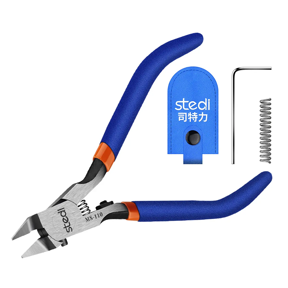 stedi Model Nipper Sprue Cutter - Ultra-thin Single Blade, Rigid Spring-loaded Hobby Pliers, Miniature Tools Pliers & Pincers for Plastic Model Repair, Orange