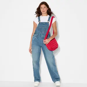 Women's Mid-Rise Denim Baggy Overalls - Wild Fable Women's Mid-Rise Denim Baggy Overalls - Wild Fable