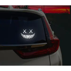JOKG Reflective Smile Demon Car Sticker,Funny Cool Die Cut Waterproof Car Window Decal