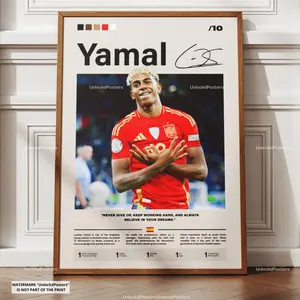 Lamine Yamal Poster, Yamal Print, Yamal Spain Wall Art, Framed Yamal Print, Spain National Team Decor, Spain Fan Gift Idea, Soccer Print