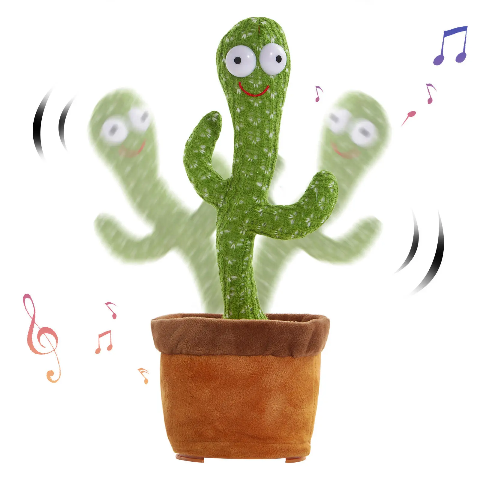 Yokibo Cute Groovy Dance Cactus Plush Toy - Plush Fabric, Voice Button, Voice Repeat Feature, 120 Built-in Songs, 3-4 Years Kids Gift