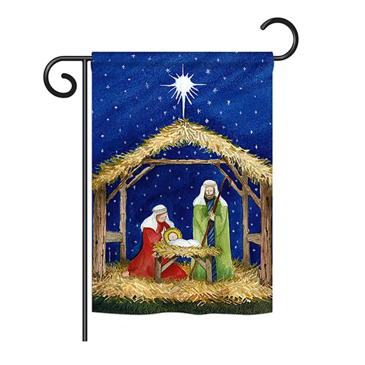 212 MAIN Jesus Nativity Garden Flag, 13"x18.5" Double-Sided Weather-Resistant Vertical Flag, Christmas Indoor Decor with Hanging Sleeve, All Occasions Use, Readable Both Sides, Eco-Friendly Inks, Fade Resistant