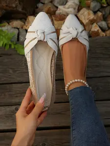 Women's Fashionable Solid Color Slip on Flats, Casual Comfortable Pointed Toe Flat Shoes for Daily Wear, Lightweight Breathable Shoes for Women & Girls, Running