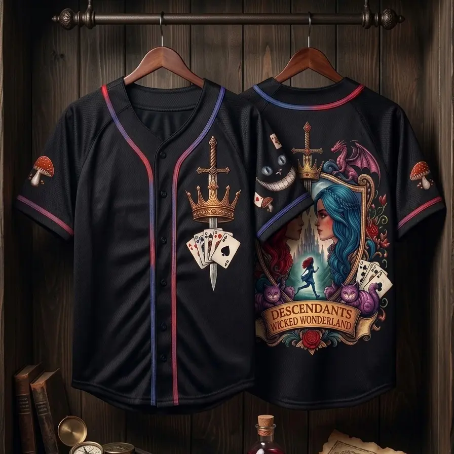Descendants Wicked Wonderland Jersey, Descendants Series Movie Baseball Jersey, Vacation Family Trip Outfit 2026, Gift For Fan