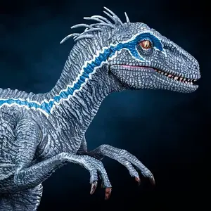 Jurassic Dinosaur Model Simulation Prehistoric Figurine, Action Figure, Large Broach Velociraptor Plastic Eco-Friendly Material, Collection Toy