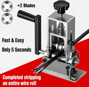 Manual & Electric Drill Operable Wire Stripping Machine， Quick-change Blade Wire Stripping Machine，Heavy Duty Specialty Hand Tools for Scrap Cable Removal & Cutting Hardware