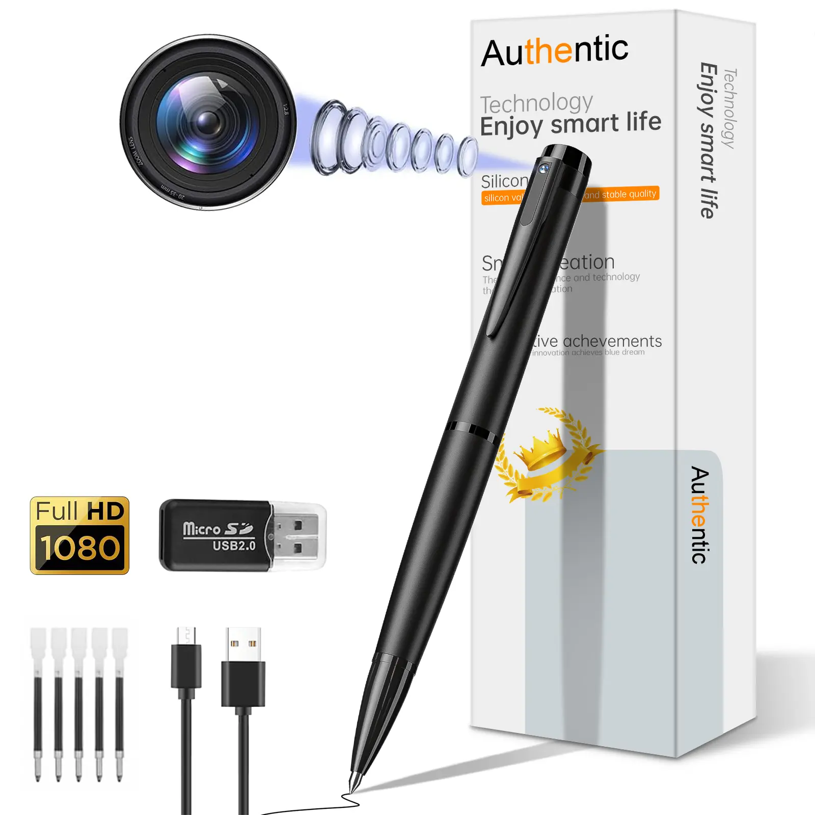 Full HD 1080 Digital Camera Recorder - Portable Handheld Video Camera, 64G Storage, Long Battery Life, USB Rechargeable AVI Camcorder for Home Indoor Security Monitoring, 1080P
