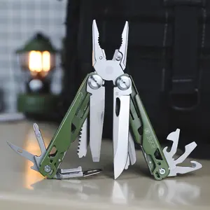 WESVE MT-04 18 in 1 multitool, D2 Steel Folding Knife,Stainless Steel Folding Tool with Pliers, for Camping & EDC ，Scissors, saws, screwdrivers, rope cutters, files, bottle openers, wire strippers, Camping Outdoor Tool, Stainless Steel Knives