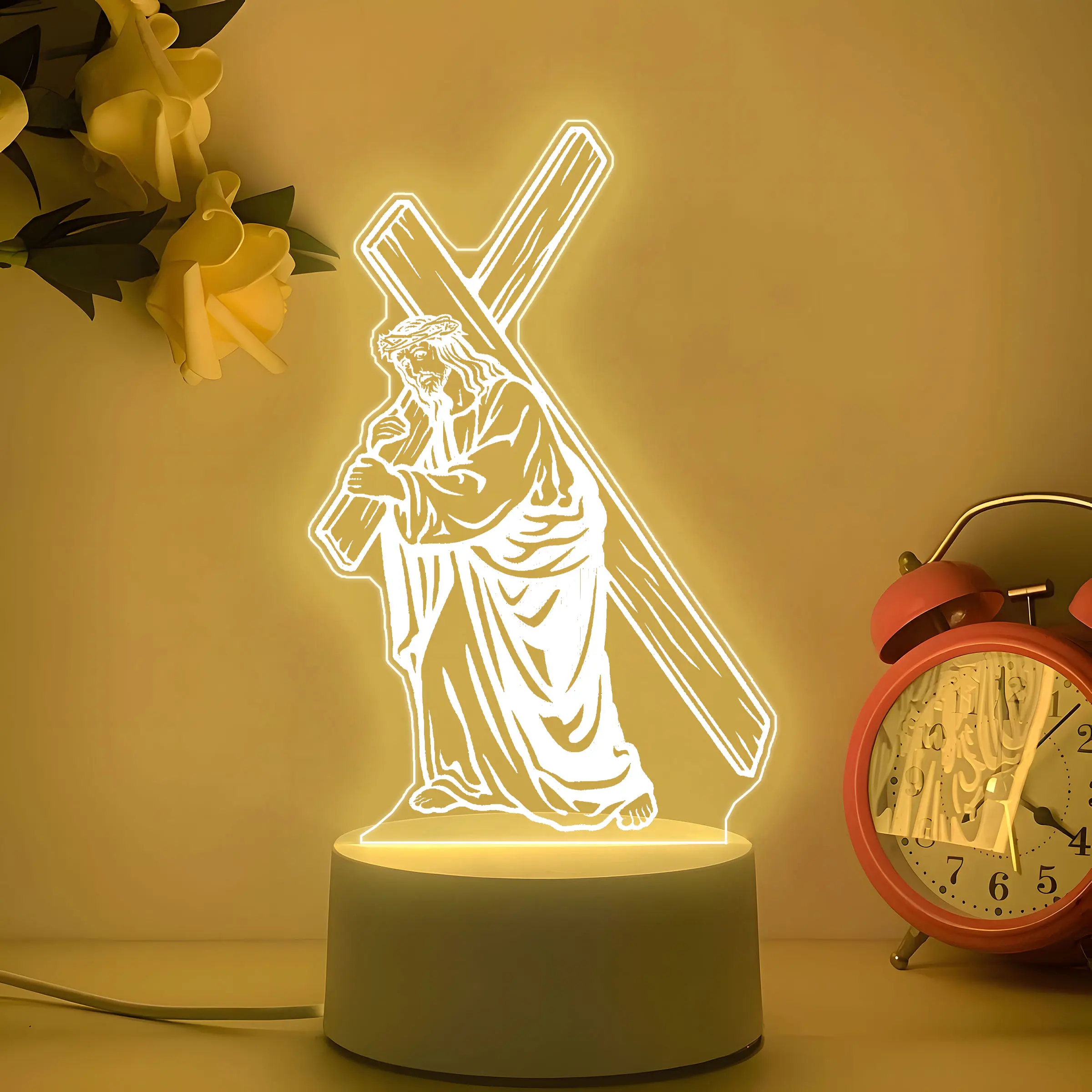 Jesus Night Light, Jesus Figure Night Light, Church Memorial Gift, Religious Home Decor, Energy Saving LED Desk Lamp, Christmas Present, Led Ambient Light, Decorative Lights, Led Decoration Lamp