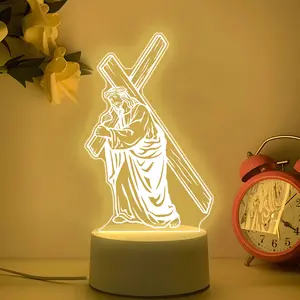 Jesus Night Light, Jesus Figure Night Light, Church Memorial Gift, Religious Home Decor, Energy Saving LED Desk Lamp, Christmas Present, Led Ambient Light