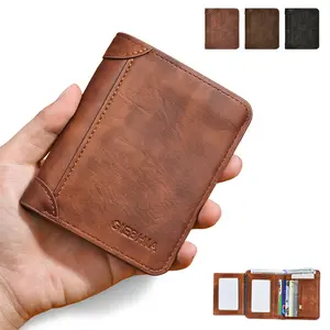 Leather Mens Bifold Wallet with  ID Window & Card Holders & cash pockets- PU Leather Stylish Wallet for Mens Multi-Slot Billfold For Daily Essentials