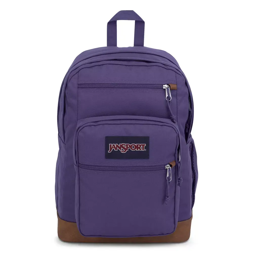 JanSport Cool Student 17" Backpack Fits 15" Laptop Synthetic Leather Bottom - Grape Purple JanSport Cool Student 17" Backpack Fits 15" Laptop Synthetic Leather Bottom - Grape Purple