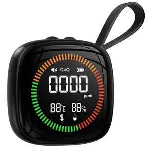 24/7 Air Safety Detectors for Travel, 3-in-1 UL-Certified Portable Air Alarm with Temp & Humidity Sensor, 7/24 Standby, Rechargeable, HD Display, Fast Alerts