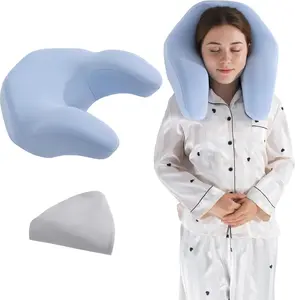Hombys Health Back Sleeping Training Pillow – Adjustable Memory Foam Beauty Pillow with Neck & Shoulder Support