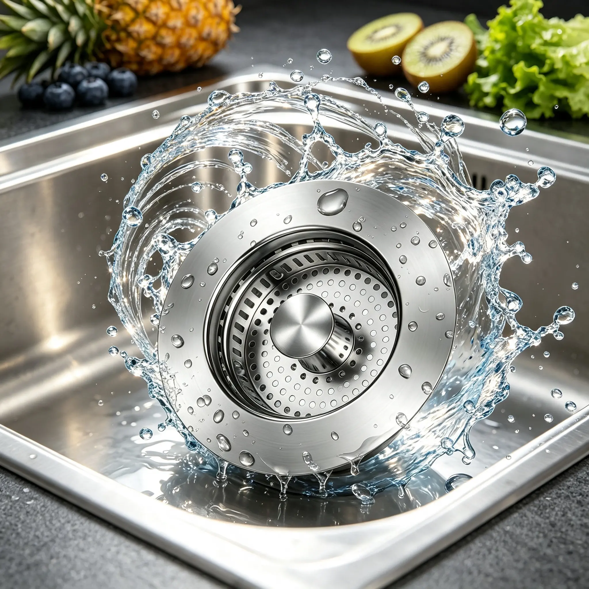 Sink drain stopper,Universal 3.5 Inch Kitchen Sink Drain Strainer, 3-in-1 Stainless Steel Stopper & Hair Catcher, Anti-Clogging Fast-Flow Design, Fits Standard US Sink Drains